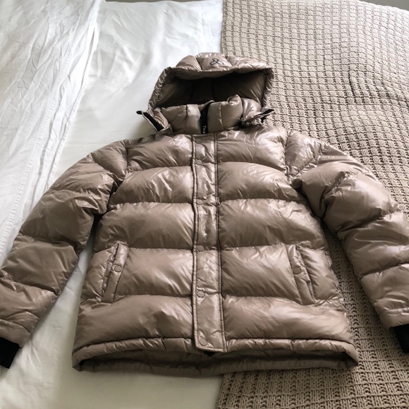 Aritzia Taupe Shiny Super Puff - Picture 1 of 3